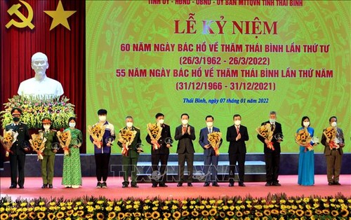 Thường trực Ban Bí thư Võ Văn Thưởng dự lễ kỷ niệm ngày Chủ tịch Hồ Chí Minh về thăm tỉnh Thái Bình - ảnh 1