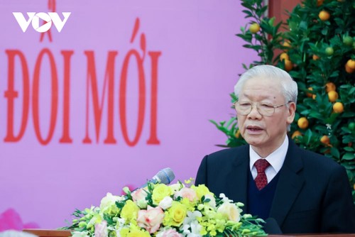 Tổng Bí thư Nguyễn Phú Trọng chúc tết lãnh đạo, nguyên lãnh đạo Đảng, Nhà nước - ảnh 3