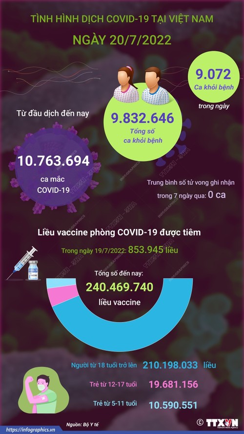 Ngày 20/7 Việt Nam có 1.161 ca mắc COVID-19, không có ca tử vong - ảnh 1
