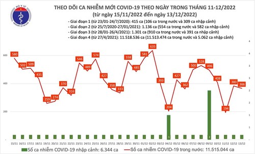 Ngày 13/12, Việt Nam ghi nhận 366 ca mắc COVID-19 mới - ảnh 1