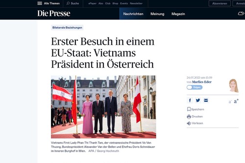 Truyền thông Áo đưa tin đậm nét về chuyến thăm của Chủ tịch nước Võ Văn Thưởng - ảnh 1