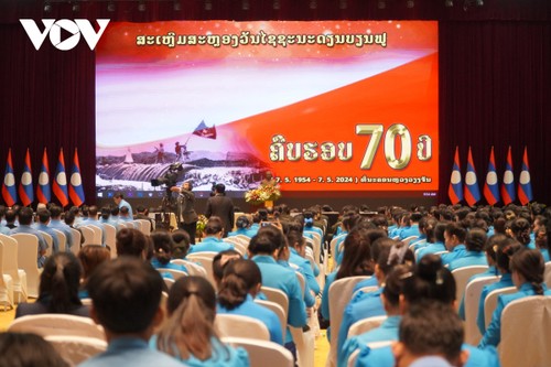 Lào tổ chức mít tinh kỷ niệm 70 năm chiến thắng Điện Biên Phủ - ảnh 1