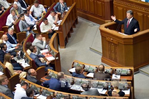 Порошенко внес в Раду поправки в Конституцию, касающиеся особого статуса Донбасса - ảnh 1