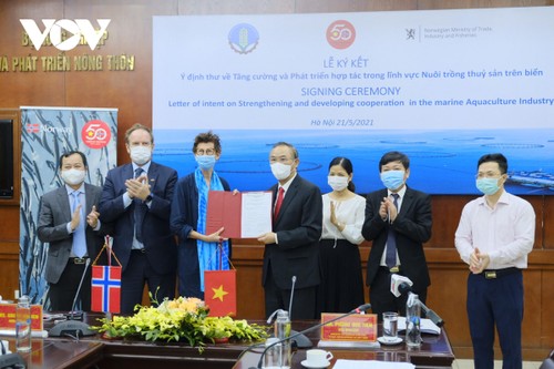 Вьетнам и Норвегия подписали протокол о намерениях сотрудничать в области разведения аквапродуктов  - ảnh 1