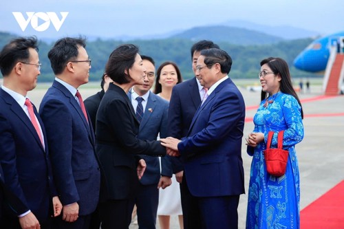 Церемония официальной встречи премьер-министра Фам Минь Тиня и его супруги в Республике Корея - ảnh 2