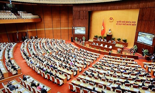越南国会讨论13届任期工作报告草案 - ảnh 1