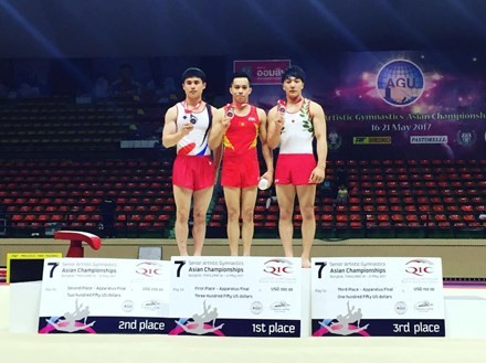 越南体操队夺得亚洲体操锦标赛金牌 - ảnh 1