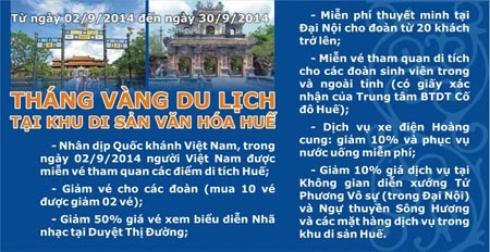 Thành phố Huế miễn vé tham quan ngày Quốc khánh 2/9 cho du khách - ảnh 1