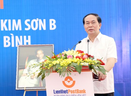 Chủ tịch nước Trần Đại Quang dự khánh thành trường học tại Ninh Bình  - ảnh 1