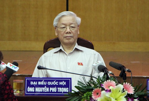 Tổng bí thư Nguyễn Phú Trọng tiếp xúc cử tri quận Ba Đình và quận Tây Hồ, Hà Nội - ảnh 1
