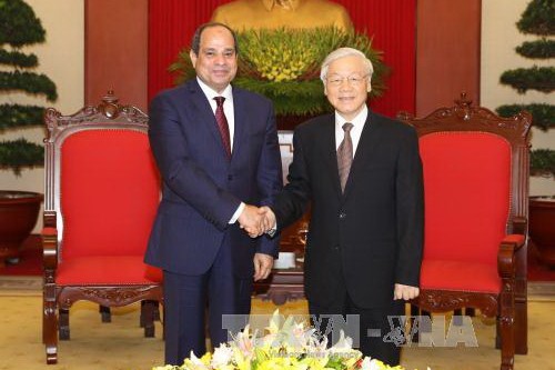 Tổng Bí thư Nguyễn Phú Trọng tiếp Tổng thống Cộng hòa Ả-rập Ai Cập Abdel Fattah El Sisi - ảnh 1