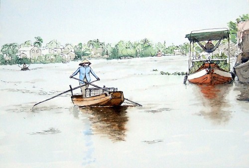 Du khách Pháp vẽ cảnh đẹp Việt Nam, gửi cho bạn bè về đất nước ...
