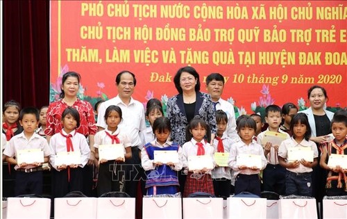 Phó Chủ tịch nước Đặng Thị Ngọc Thịnh tặng quà người có công với cách mạng, trao bổng cho học sinh nghèo tại Gia Lai - ảnh 1