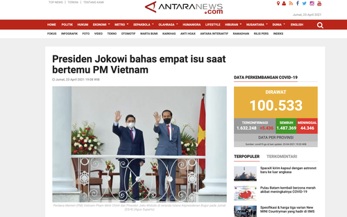 Truyền thông quốc tế: Lãnh đạo mới của Việt Nam thúc đẩy quan hệ Đối tác chiến lược với Indonesia - ảnh 1