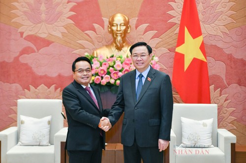 Chủ tịch Quốc hội Vương Đình Huệ tiếp đoàn Kiểm toán Nhà nước Lào - ảnh 1