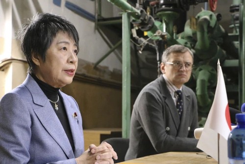 Japan foreign minister visits Ukraine, pledges 37 million USD in aid - ảnh 1