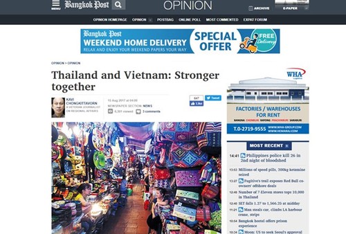 สื่อต่างๆของไทยชื่นชมศักยภาพความสัมพันธ์กับเวียดนามในโอกาสการเยือนไทยของนายกรัฐมนตรีเวียดนาม - ảnh 1