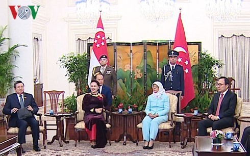 ประธานสภาแห่งชาติเวียดนามเข้าพบประธานาธิบดีและนายกรัฐมนตรีสิงคโปร์ - ảnh 1
