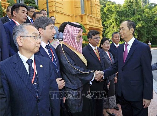 ประธานประเทศเวียดนามให้การต้อนรับหัวหน้าคณะผู้แทนที่เข้าร่วมการประชุม ASOSAI 14 - ảnh 1