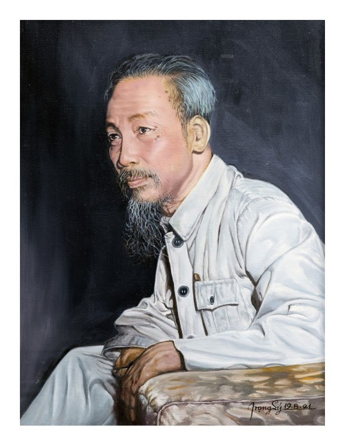 จิตรกรชาวไทยเชื้อสายเวียดนามกับภาพวาดเกี่ยวกับประธานโฮจิมินห์ - ảnh 8