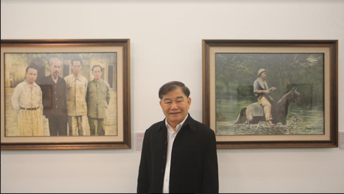 จิตรกรชาวไทยเชื้อสายเวียดนามกับภาพวาดเกี่ยวกับประธานโฮจิมินห์ - ảnh 1