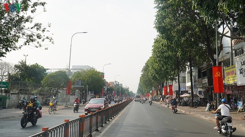Tet decorations spring up on streets across HCM City - ảnh 1