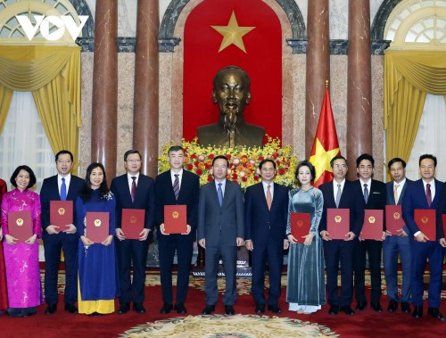 President presents appointment decisions to ambassadors, heads of representative agencies abroad - ảnh 1