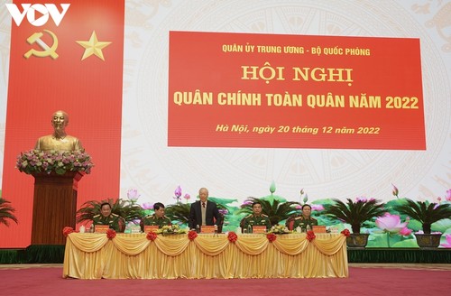 Tổng Bí thư Nguyễn Phú Trọng dự hội nghị quân chính toàn quân 2022  - ảnh 2