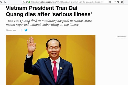 Medios de comunicación internacionales expresan condolencias por fallecimiento del presidente vietnamita - ảnh 1