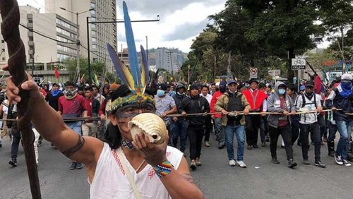 Continúan las protestas antigubernamentales en Ecuador  - ảnh 1