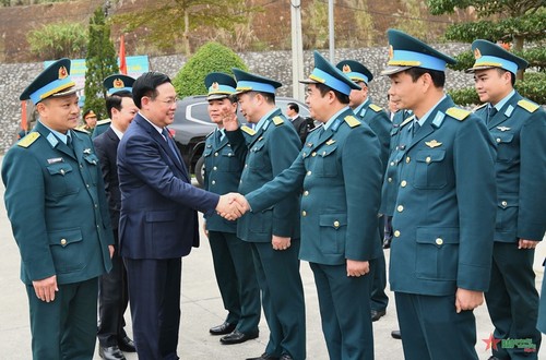 Dirigente del Parlamento felicita a oficiales y soldados del Regimiento 921 de la Fuerza Aérea Popular por el Tet  - ảnh 1