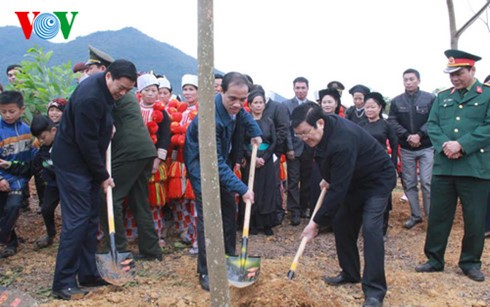ประธานประเทศ เจืองเติ๊นซาง เปิดการรณรงค์ตรุษเต๊ตปลูกต้นไม้ - ảnh 1