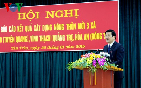 Staatspräsident Truong Tan Sang besucht Provinz Tuyen Quang - ảnh 1
