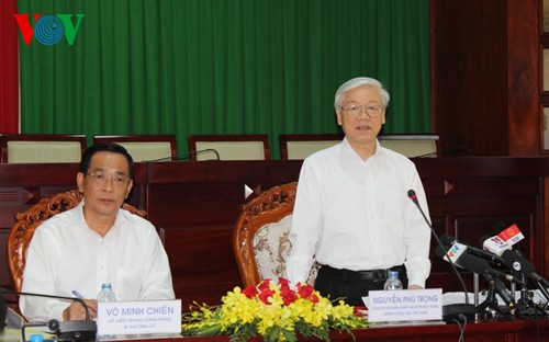 KPV-Generalsekretär Nguyen Phu Trong tagt mit Leitern der Provinz Soc Trang - ảnh 1