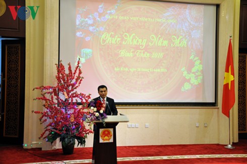 Feier in den vietnamesischen Botschaften im Ausland zur Begrüßung des Neujahrsfests Tet - ảnh 1
