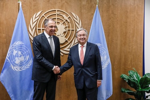 UN-Vollversammlung: UN-Generalsekretär und Russlands Außenminister diskutieren über Konflikte in Syrien und Ostukraine - ảnh 1