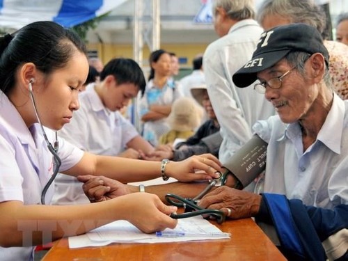 Vier Krankenhäuser bieten kostenlose Behandlung und Untersuchung am Gebiet vor Statue des Königs Ly Thai To an - ảnh 1