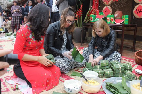 Delegation der Diplomaten entdeckt das vietnamesische Neujahrsfest Tet 2020 - ảnh 1