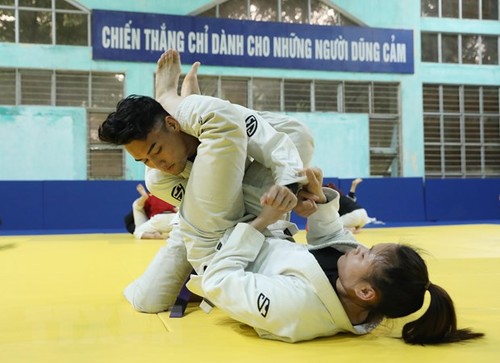 240 Sportler beteiligen sich an der Meisterschaft der nationalen Jiu-Jitsu-Vereine  - ảnh 1