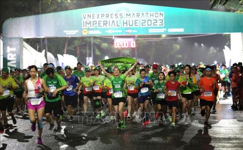 Mehr als 10.500 Läufer beteiligen sich an VnExpress Marathon Imperial Hue 2023 - ảnh 1