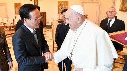 Staatspräsident Vo Van Thuong trifft Papst Franziskus - ảnh 1