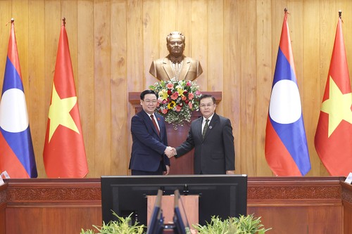 Parlamentspräsident Vuong Dinh Hue führt Gespräch mit dem laotischen Parlamentspräsidenten - ảnh 1