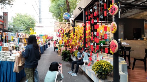 Flower, book streets open in HCM city to cerebrate Year of Tiger - ảnh 2