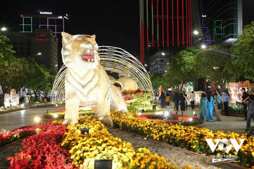 Flower, book streets open in HCM city to cerebrate Year of Tiger - ảnh 1