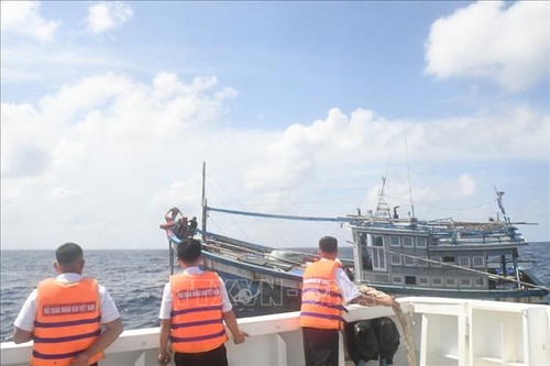 Fishing boat in distress towed to Da Tay Island for repair - ảnh 1