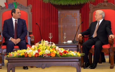 ผู้นำเวียดนามให้การต้อนรับประธานาธิบดีอียิปต์ - ảnh 1