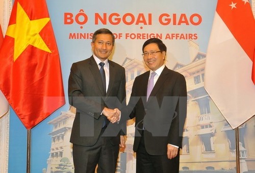 越南政府副总理兼外长范平明与新加坡外长维文举行会谈 - ảnh 1