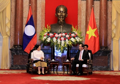 陈大光会见老挝国会主席巴妮 - ảnh 1