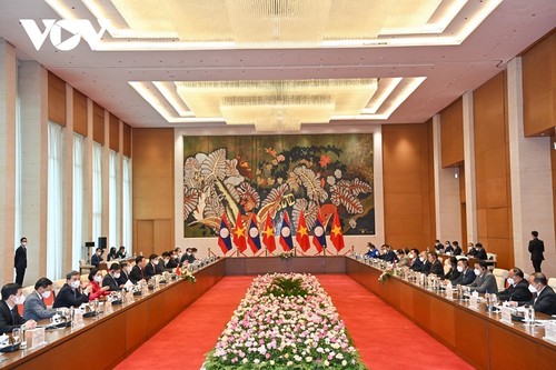 越南国会主席与老挝国会主席举行会谈 - ảnh 1