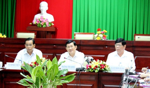 Staatspräsident Truong Tan Sang besucht Soc Trang - ảnh 1
